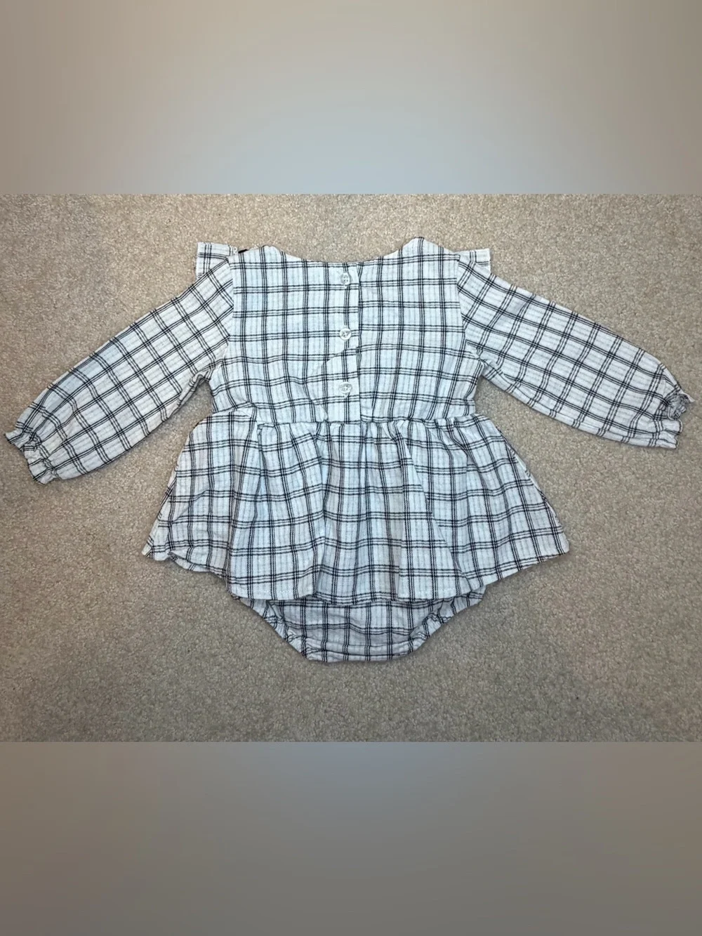 Nicole Miller New York Black & White Plaid Bubble Romper
